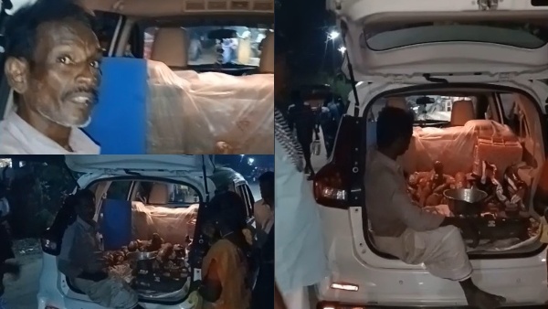 சொகுசு காரில் கிழங்கு விற்பனை..! சமூக வலைதளங்களில் டிரெண்டாகும் தமிழ்நாட்டு விவசாயி..!