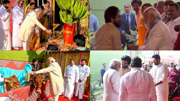 அமைச்சர் எல்.முருகன் வீட்டில் பொங்கல் விழா!! பிரதமர் மோடியுடன் பராசக்தி படக் குழுவினரும் பங்கேற்பு!!