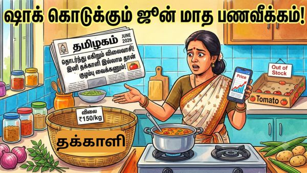 தொடர்ந்து எகிறும் விலைவாசி! இனி தக்காளி இல்லாம தான் குழம்பு வைக்கணும்! ஷாக் கொடுக்கும் ஜூன் மாத பணவீக்கம்! தொடர்ந்து எகிறும் விலைவாசி! இனி தக்காளி இல்லாம தான் குழம்பு வைக்கணும்! ஷாக் கொடுக்கும் ஜூன் மாத பணவீக்கம்!