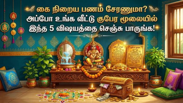 கை நிறைய பணம் சேரணுமா? அப்போ உங்க வீட்டு குபேர மூலையில் இந்த 5 விஷயத்தை செஞ்சு பாருங்க!