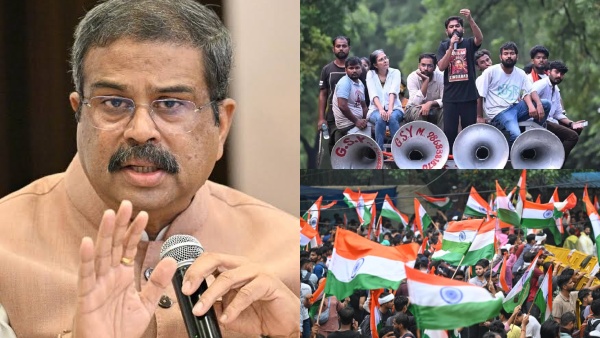 1997இல் வினாத்தாள் கசிவை எதிர்த்து போராடிய தர்மேந்திர பிரதானா இது?- CJP போராட்டக்காரர்கள் கேள்வி