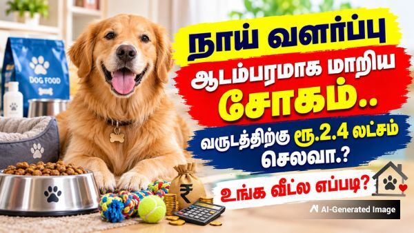 நாய் வளர்ப்பு ஆடம்பரமாக மாறிய சோகம்.. வருடத்திற்கு ரூ.2.4 லட்சம் செலவா..? உங்க வீட்ல எப்படி? நாய் வளர்ப்பு ஆடம்பரமாக மாறிய சோகம்.. வருடத்திற்கு ரூ.2.4 லட்சம் செலவா..? உங்க வீட்ல எப்படி?