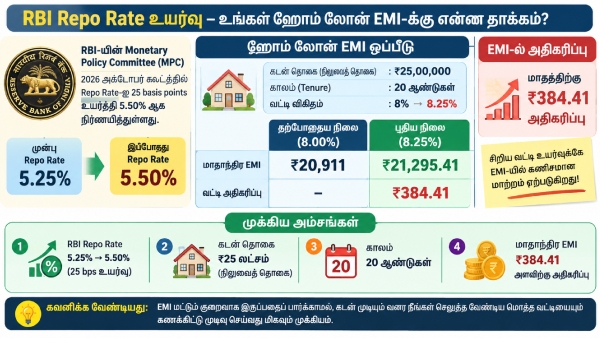 RBI எபெக்ட்: வீட்டு கடன் வாங்கியவர்களின் ரூ.20000 EMI.. யாருக்கு எவ்வளவு உயரும்..? முழு விளக்கம்! RBI எபெக்ட்: வீட்டு கடன் வாங்கியவர்களின் ரூ.20000 EMI.. யாருக்கு எவ்வளவு உயரும்..? முழு விளக்கம்!