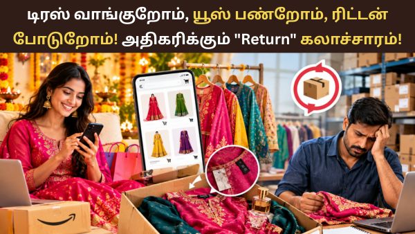 ஆன்லைனில் டிரஸ் வாங்குறோம், யூஸ் பண்றோம், ரிட்டன் போடுறோம்! சிறு வியாபாரிகளை திணறடிக்கும் ஆன்லைனில் டிரஸ் வாங்குறோம், யூஸ் பண்றோம், ரிட்டன் போடுறோம்! சிறு வியாபாரிகளை திணறடிக்கும்