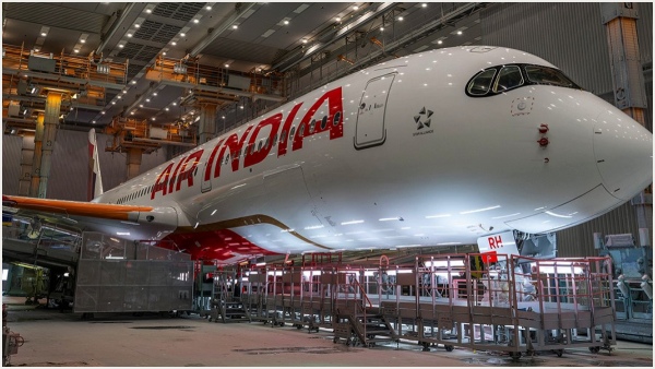 Air India has released the first photos of its logo change aircraft