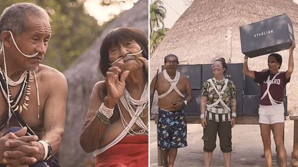 Elon Musk starlink makes Amazon forest tribes addicted to obscenity