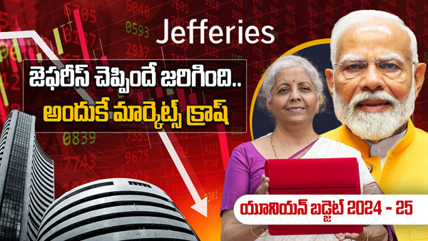 Sensex Nifty Crash as capital gains tax STT on F amp amp O increased in budget 2024