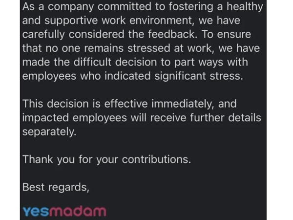 Noida Startup YesMadam fired 100 employees after mental health survey going viral