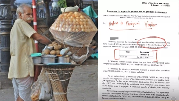 Income of Rs 40 lakh in a financial year Pani Puri seller gets GST notice
