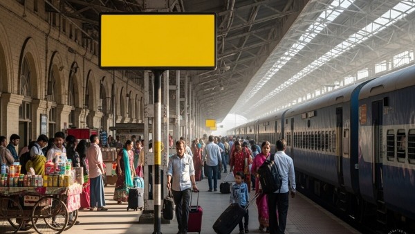 nameless railway station India no name railway station Indian Railways mystery blank yellow board station unique railway station India Indian train travel facts railway trivia India mysterious station India unknown station location no name platform India