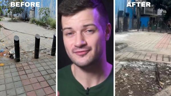bengaluru walkaluru indiranagar footpath restored after canadian man caleb friesen viral video impact analysis