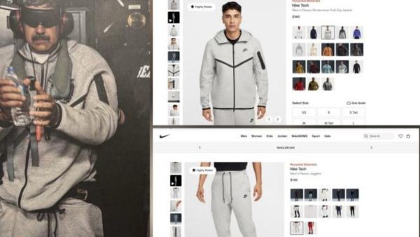 Maduro Nike Tech tracksuit viral photo price where to buy India global stock update Trump capture news