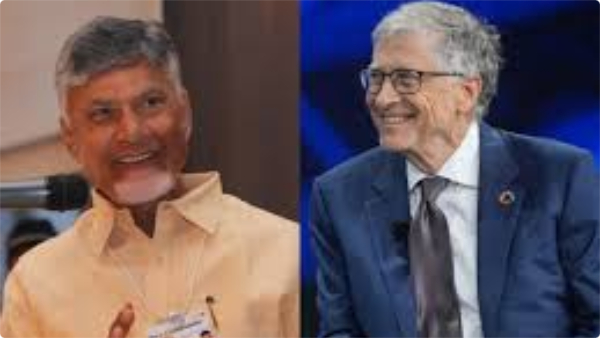 Bill Gates Andhra visit Bill Gates India visit Bill Gates meets CM Naidu Bill Gates Naidu talks Andhra Pradesh Bill Gates health collaboration Andhra AI development Andhra Pradesh healthcare innovation India artificial intelligence Andhra Gates Foundation India global health initiatives Andhra tech investment Andhra government tech partnership Andhra development news AI