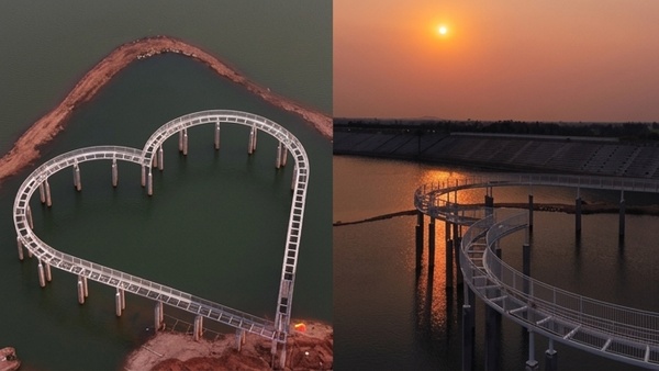 Heart Shaped Glass Bridge near Hyderabad Siddipet Husnabad Telangana Tourism New Hotspot