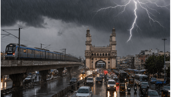 Hyderabad Orange Alert: Heavy Rains, Traffic Jams, and Flight Delays Expected in May 2026 - Stay Safe