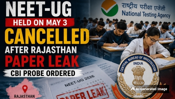 NEET UG 2026 NEET paper leak Rajasthan NEET leak NEET exam cancelled CBI probe NEET NEET UG latest news NEET re exam update medical entrance exam news NEET controversy India NTA NEET update NEET students protest NEET UG cancellation Rajasthan exam leak NEET security breach education news India NEET exam scam CBI investigation NEET NEET UG paper leak case NEET 2026 news latest NEET updates 2026 2026