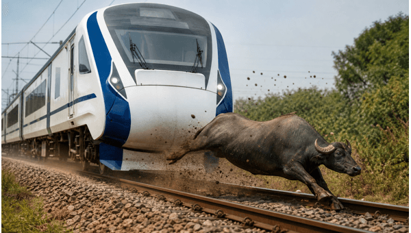 Kacheguda-Bengaluru Vande Bharat Express Hits Buffalo Near Hindupur: Train Delayed, Passengers Safe Kacheguda-Bengaluru Vande Bharat Express Hits Buffalo Near Hindupur: Train Delayed, Passengers Safe