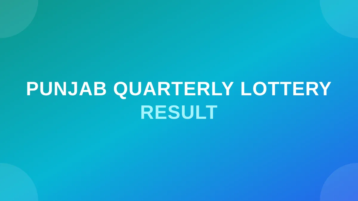 Punjab State Dear 1000 Quarterly Lottery