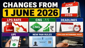 Changes From 1 June 2026 Lpg Rate Cng Tax Deadlines Upi New Pan Rules Atm Cash Withdrawal Rules