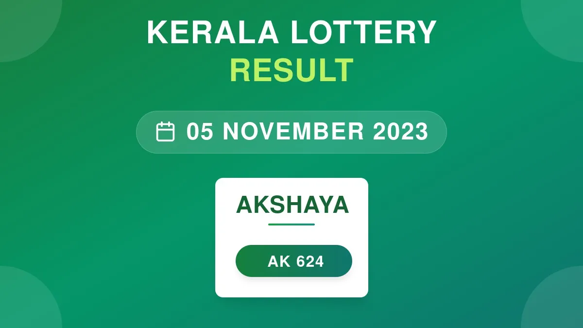 Akshaya Lottery AK-624 Draw Results (05 Nov 2023)