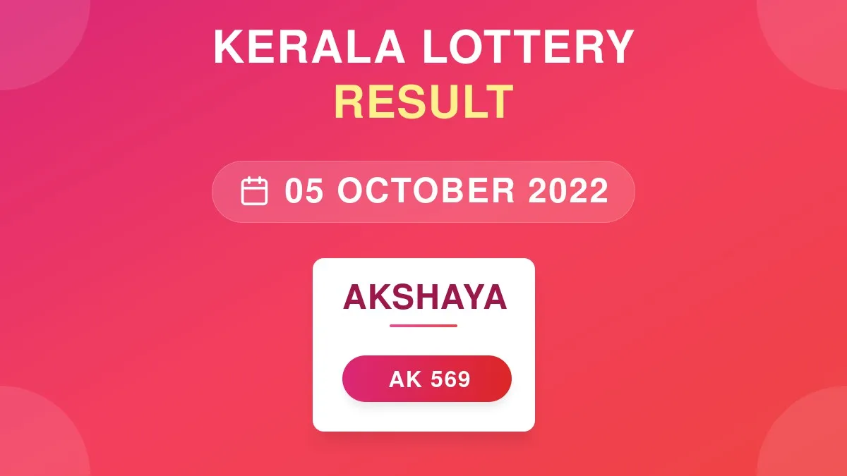 Akshaya Lottery AK-569 Draw Results (05 Oct 2022)