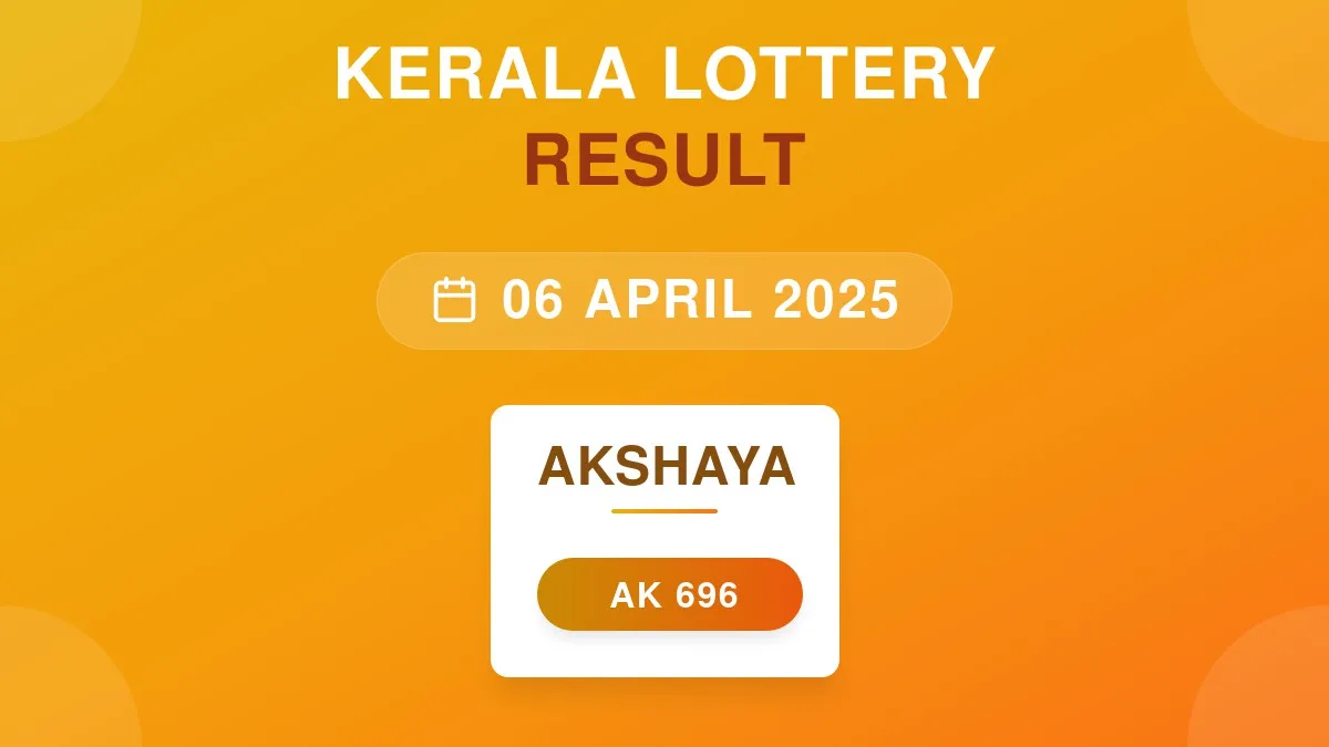 Akshaya Lottery AK-696 Draw Results (06 Apr 2025)