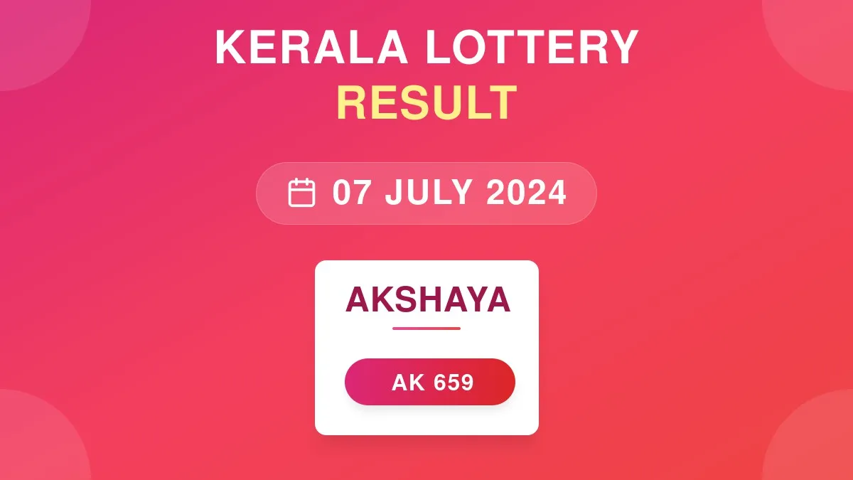 Akshaya Lottery AK-659 Draw Results (07 Jul 2024)