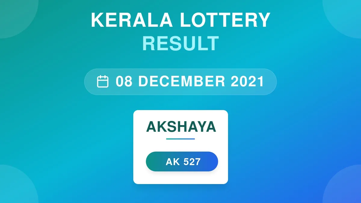 Akshaya Lottery AK-527 Draw Results (08 Dec 2021)