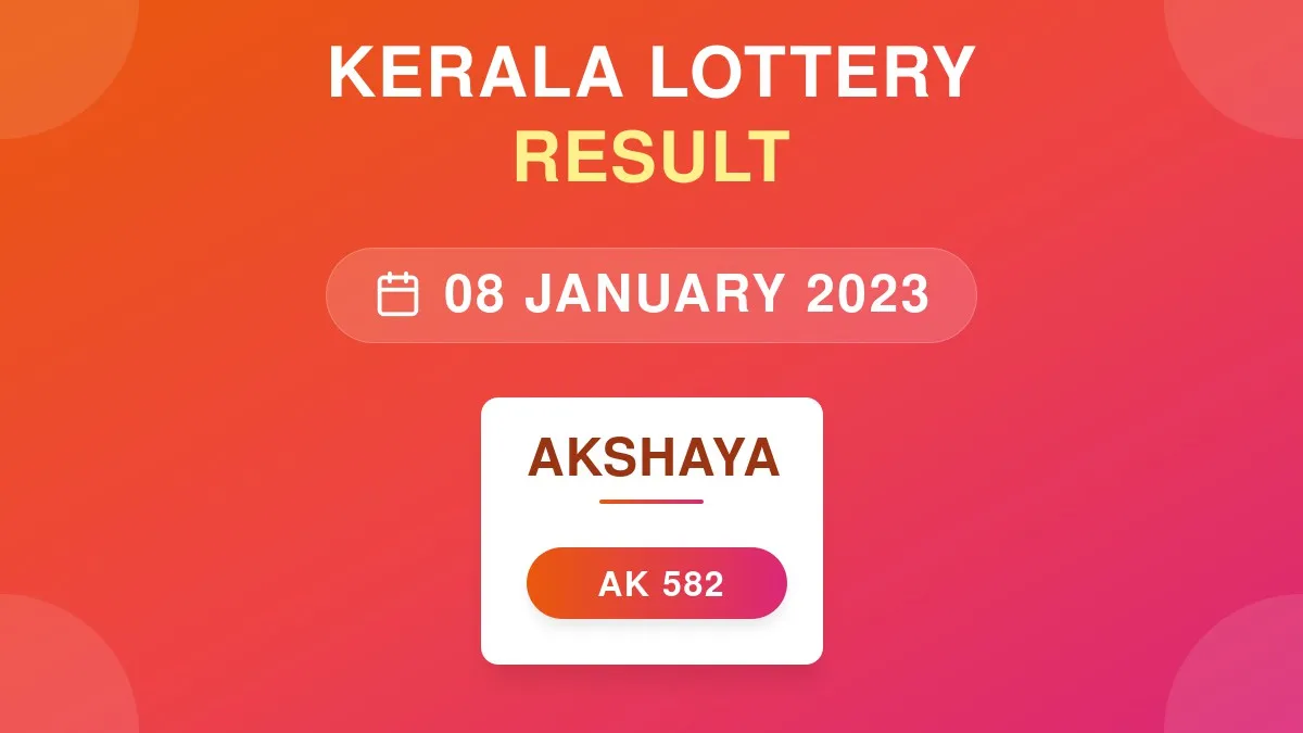 Akshaya Lottery AK-582 Draw Results (08 Jan 2023)