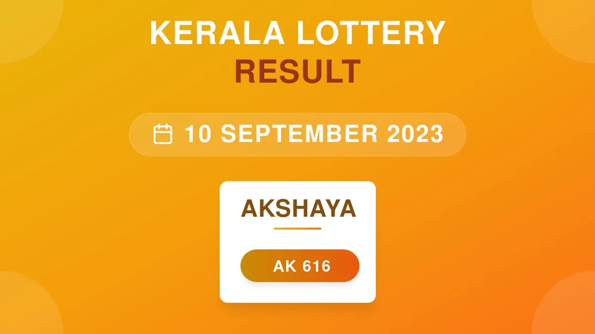 Akshaya Lottery AK-616 Draw Results (10 Sep 2023)