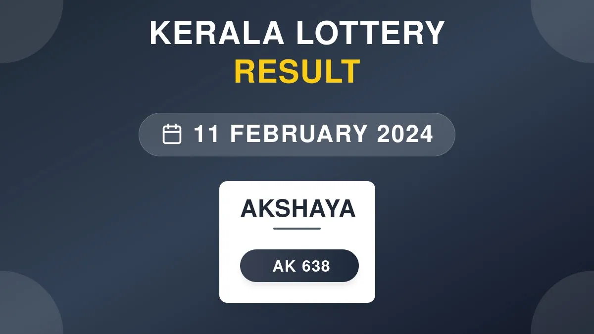 Akshaya Lottery AK-638 Draw Results (11 Feb 2024)