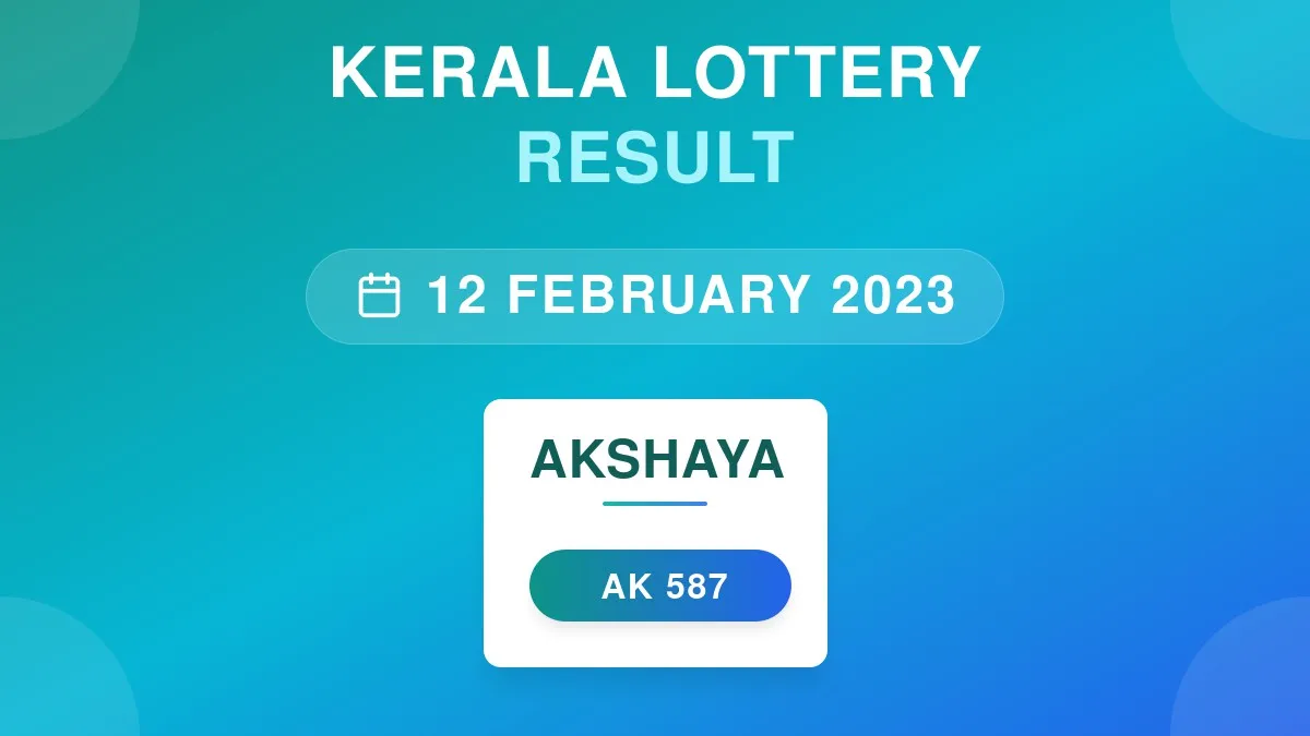 Akshaya Lottery AK-587 Draw Results (12 Feb 2023)