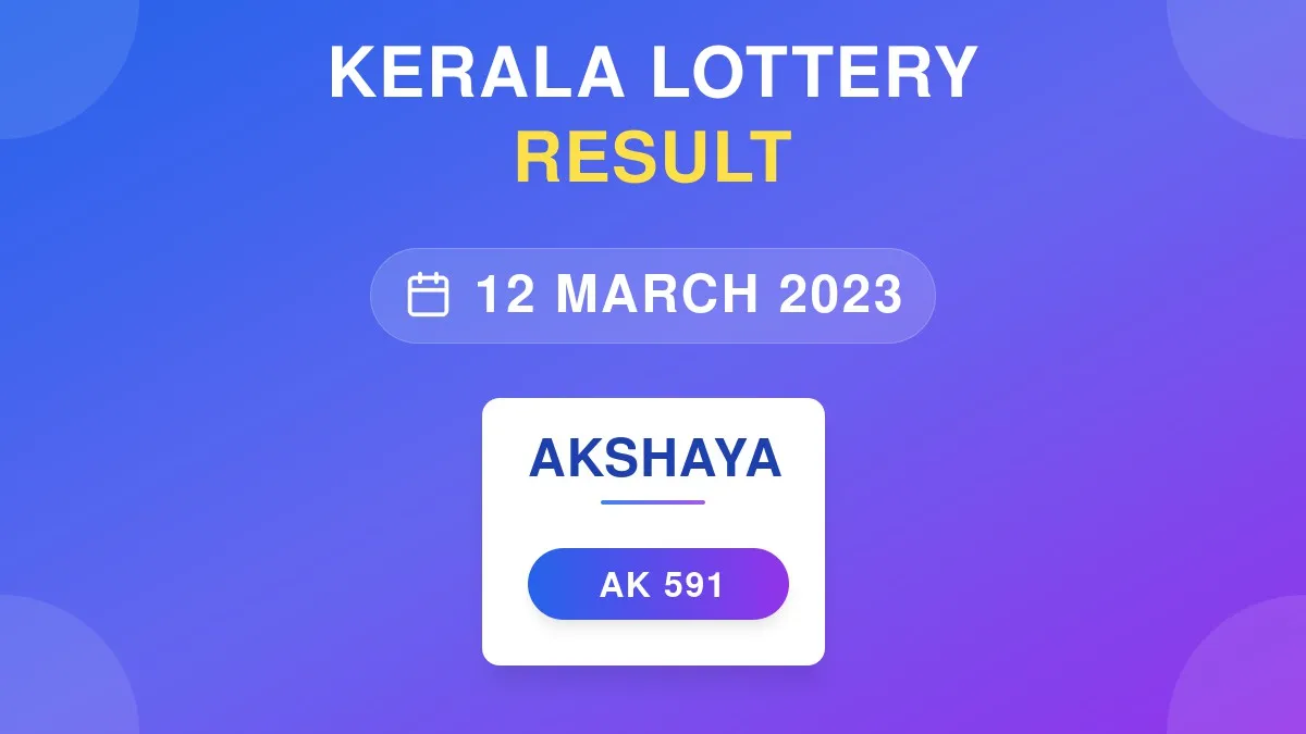 Akshaya Lottery AK-591 Draw Results (12 Mar 2023)