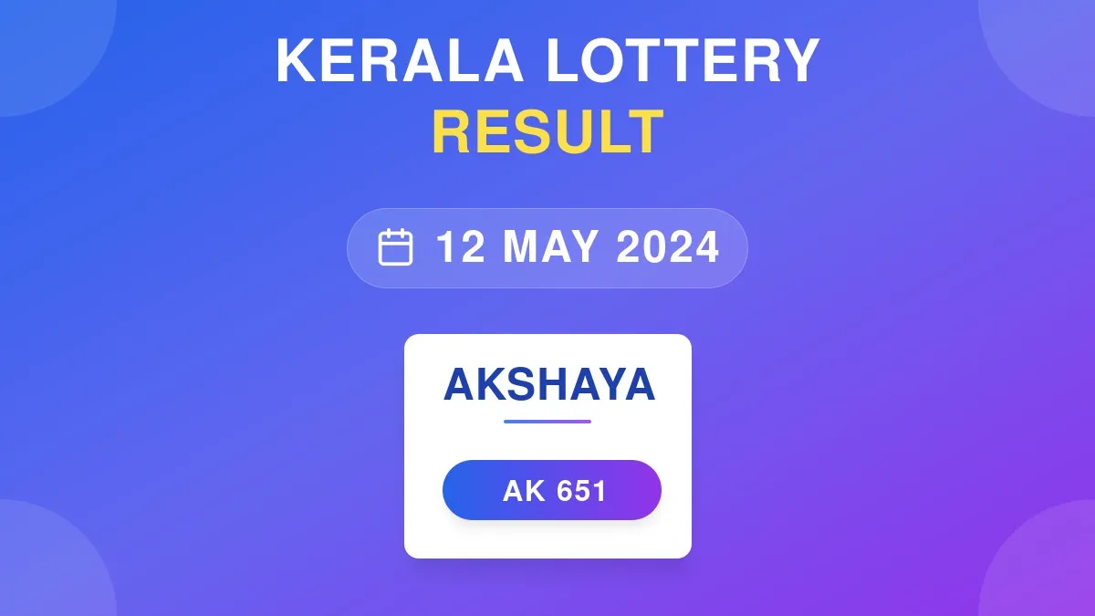 Akshaya Lottery AK-651 Draw Results (12 May 2024)