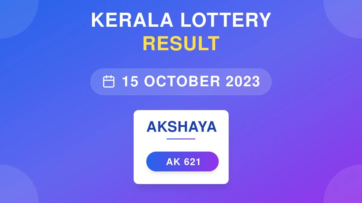 Akshaya Lottery AK-621 Draw Results (15 Oct 2023)