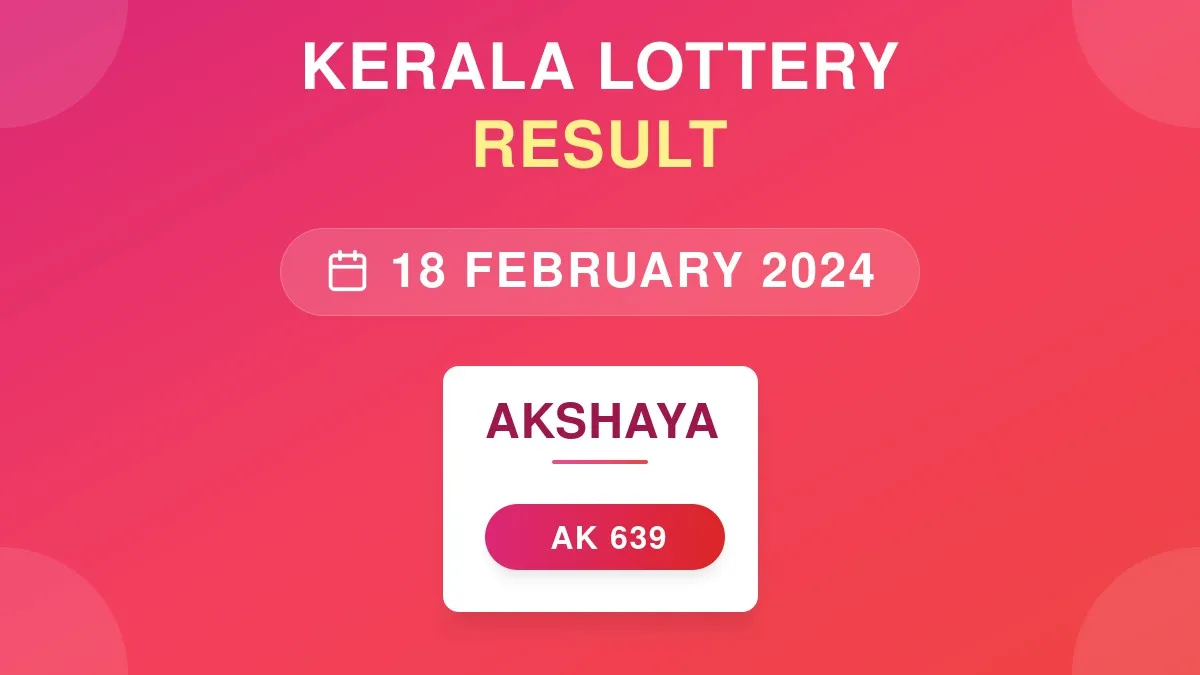 Akshaya Lottery AK-639 Draw Results (18 Feb 2024)