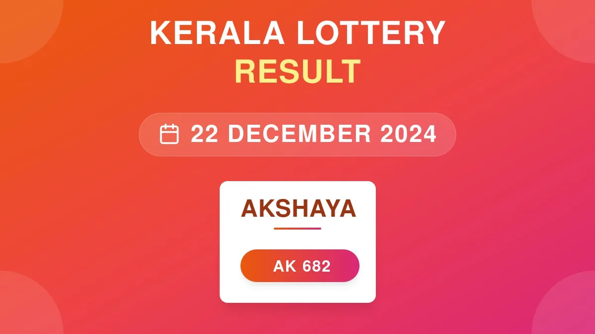 Akshaya Lottery AK-682 Draw Results (22 Dec 2024)