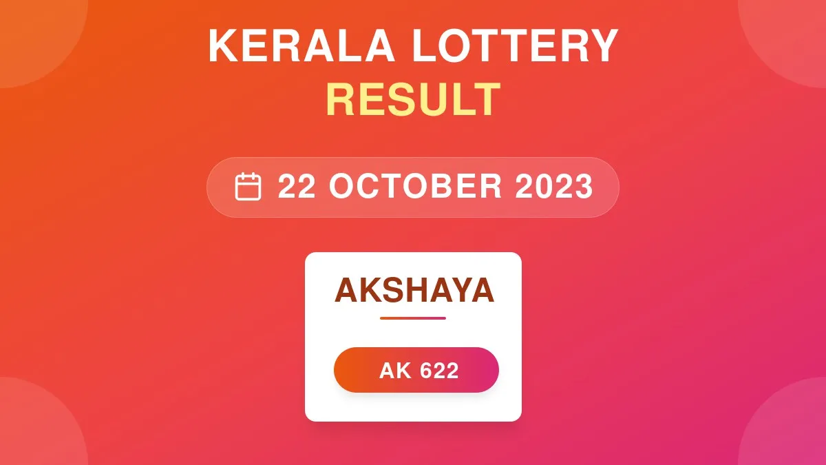Akshaya Lottery AK-622 Draw Results (22 Oct 2023)