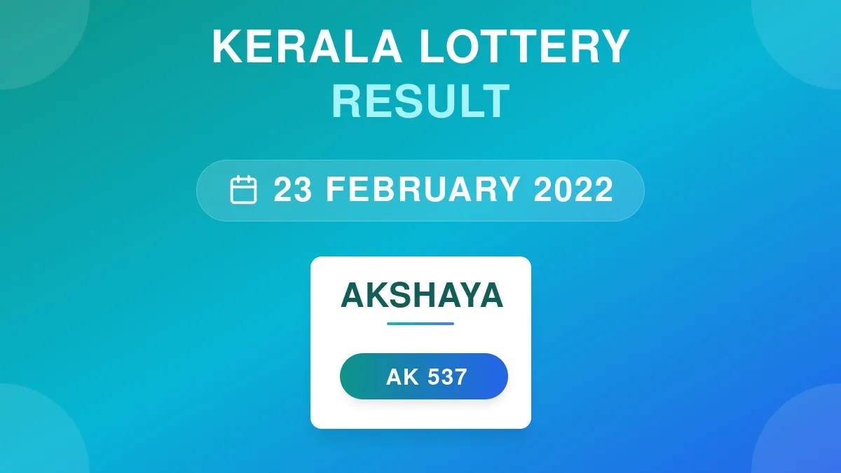 Akshaya Lottery AK-537 Draw Results (23 Feb 2022)