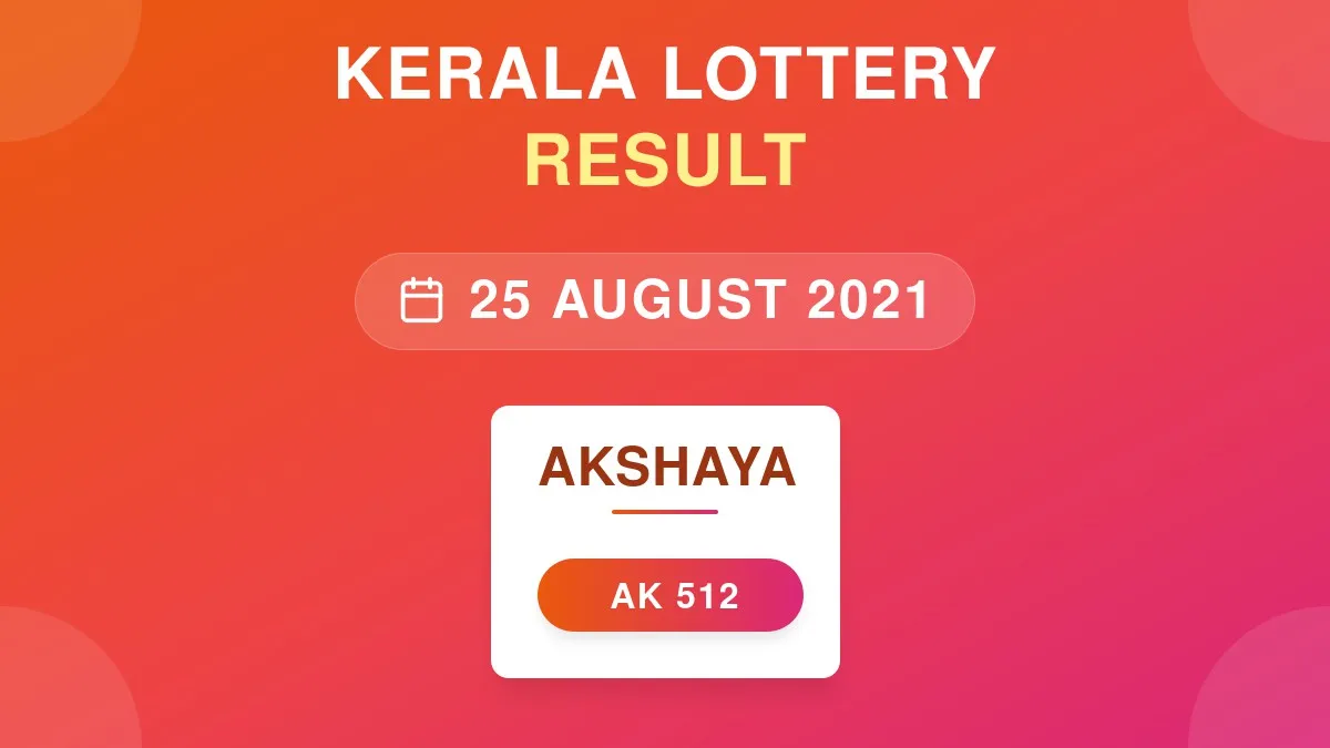 Akshaya Lottery AK-512 Draw Results (25 Aug 2021)
