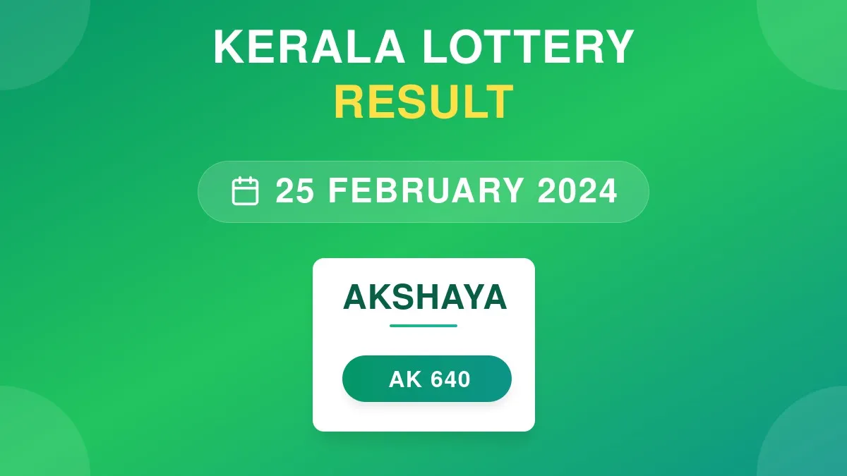 Akshaya Lottery AK-640 Draw Results (25 Feb 2024)