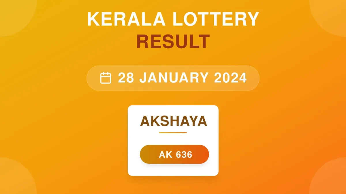 Akshaya Lottery AK-636 Draw Results (28 Jan 2024)