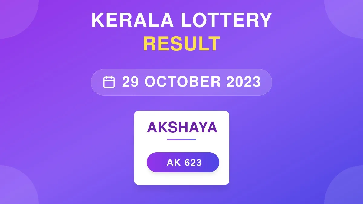 Akshaya Lottery AK-623 Draw Results (29 Oct 2023)