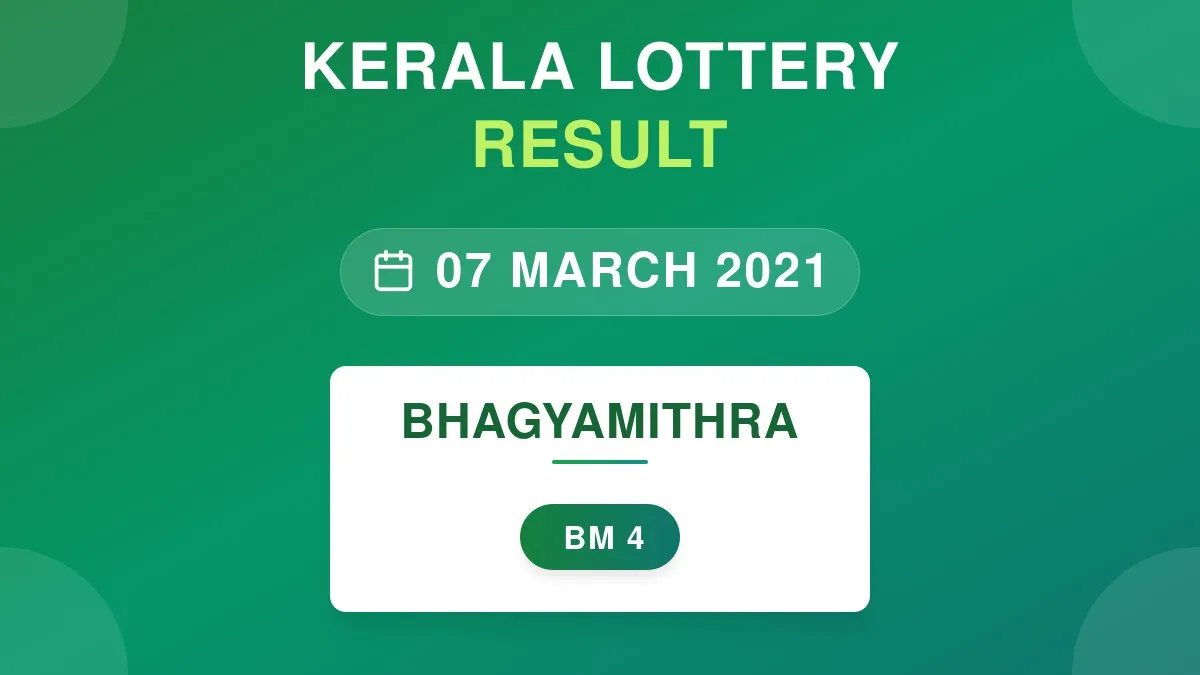 Bhagyamithra Lottery BM-4 Draw Results (07 Mar 2021)