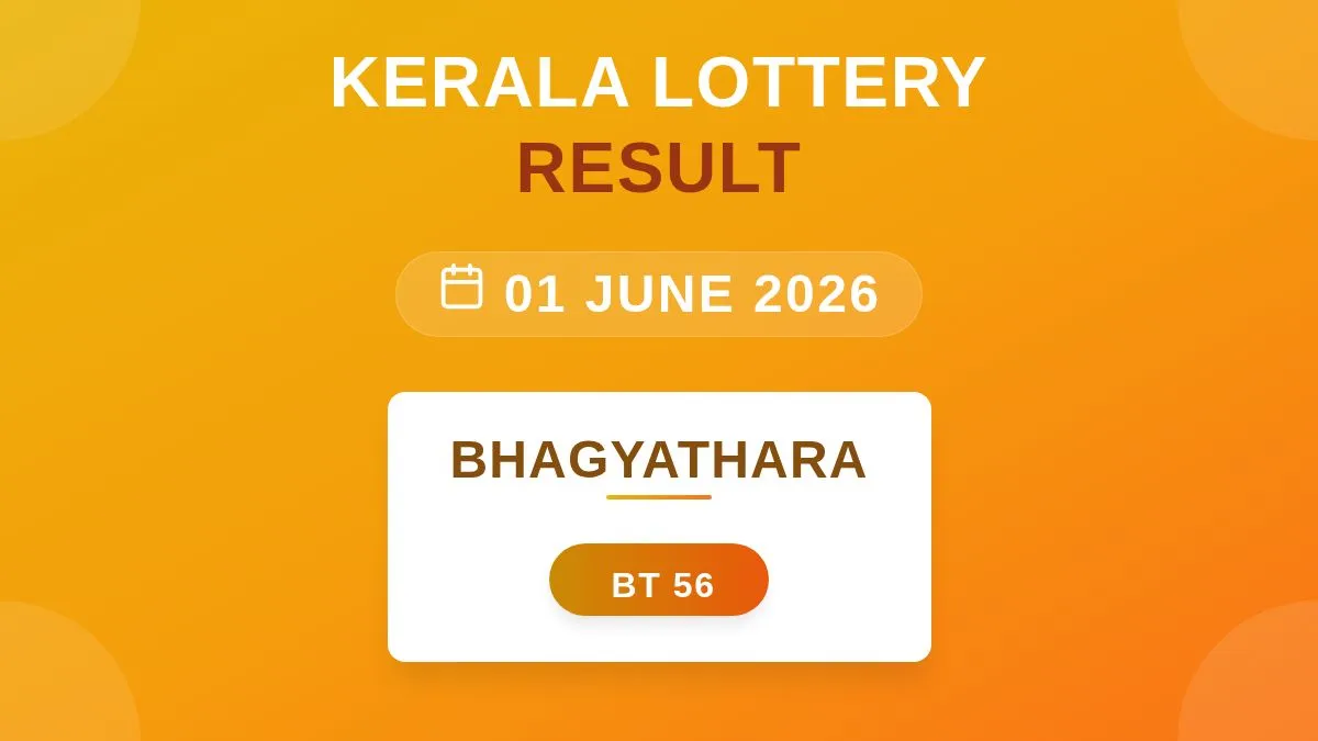 Bhagyathara Lottery BT-56 Draw Results (01 Jun 2026)