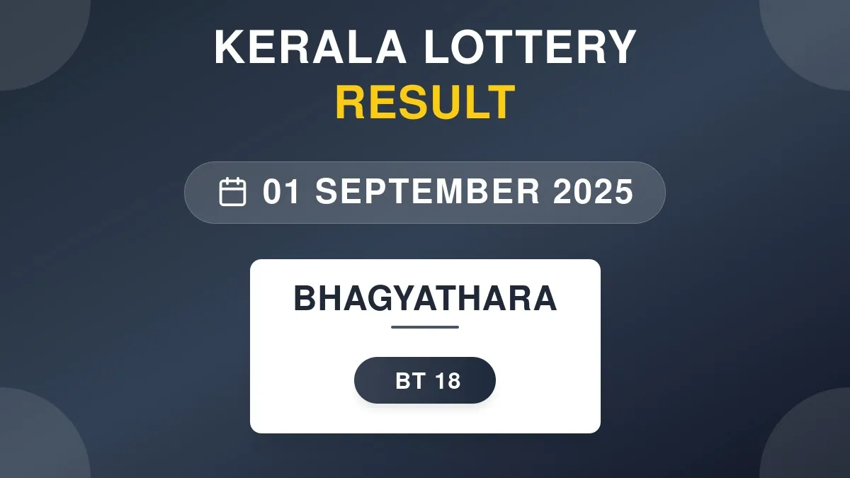Bhagyathara Lottery BT-18 Draw Results (01 Sep 2025)