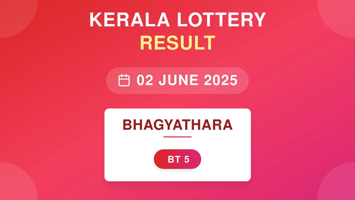 Bhagyathara Lottery BT-5 Draw Results (02 Jun 2025)