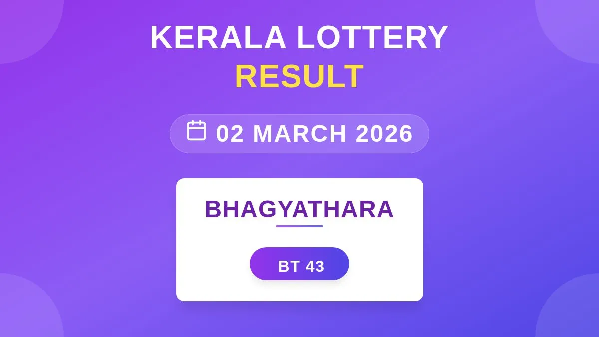 Bhagyathara Lottery BT-43 Draw Results (02 Mar 2026)