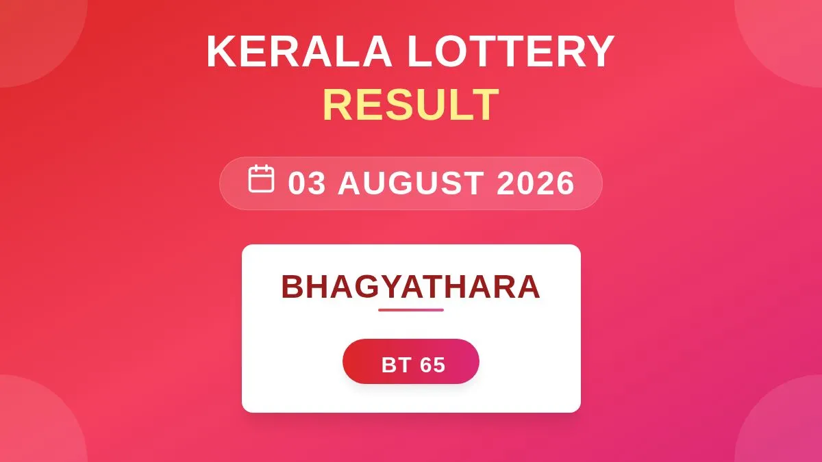 Bhagyathara Lottery BT-65 Draw Results (03 Aug 2026)