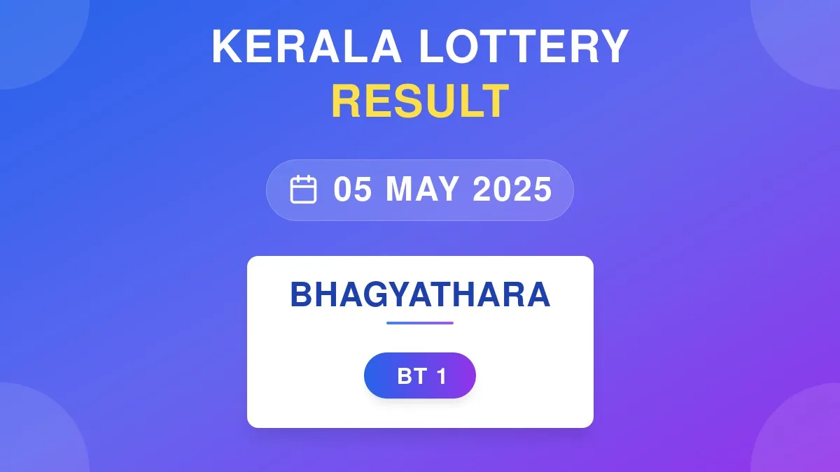 Bhagyathara Lottery BT-1 Draw Results (05 May 2025)